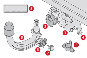 Citroen C4. Engate de reboque com bola de reboque de fácil desmontagem