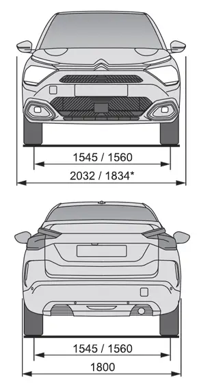 Citroen C4. Dimensões (mm)
